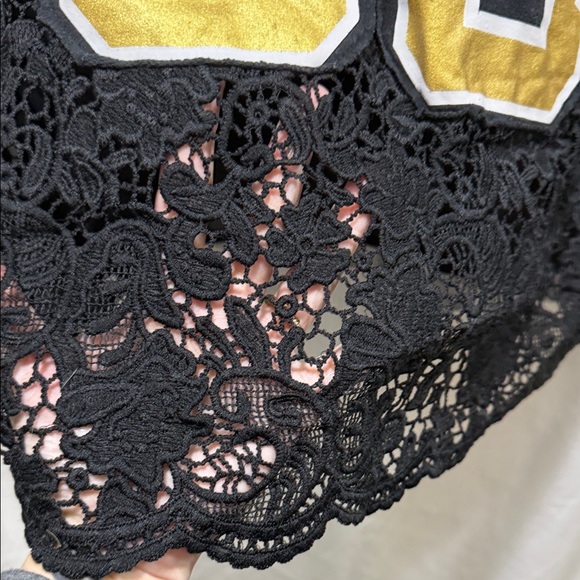 Ashley Stewart Black and Gray Queen 88 Lace Sweatshirt - Picture 3 of 5